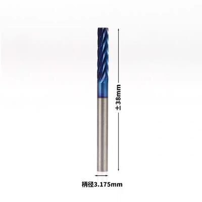 Anti Stick Carbide Burr Drill Bit 3mm Solid Nano Blue Coated For Plastics Surface