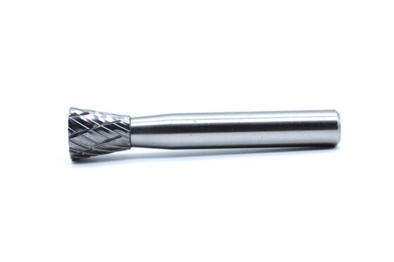 SN-4M Inverted Cone Shape Double Cut Carbide Burr - For Internal Reaming and Reverse Slope Machining