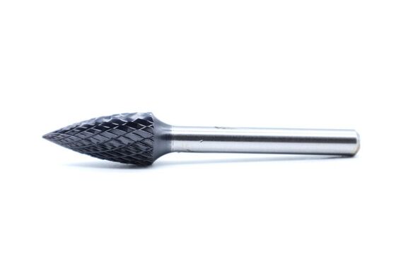 TiAlN Coated Double Cut Carbide Burr SG-5M Tree Shape For High Strength Metal