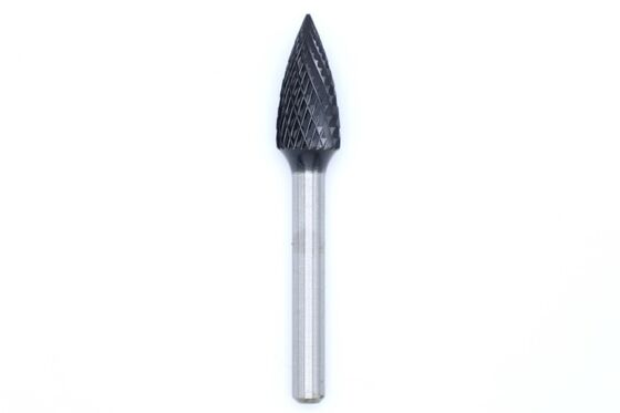 TiAlN Coated Double Cut Carbide Burr SG-5M Tree Shape For High Strength Metal