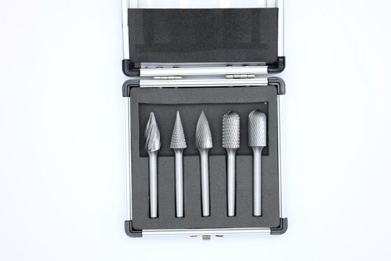5-Piece Tungsten Carbide Rotary Burr Set with 12.7mm Cut Diameter and 6mm Shank for Multi-Material Work