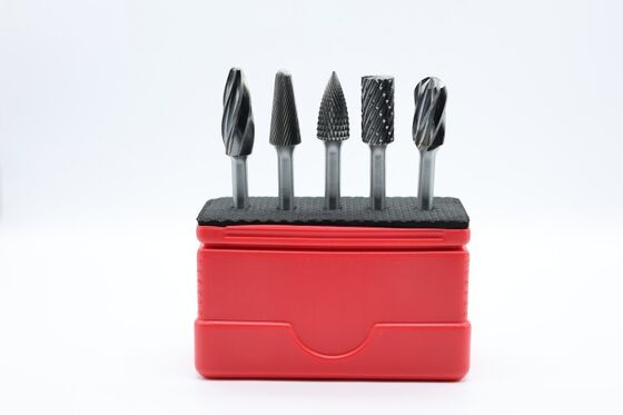 5-Piece Tungsten Carbide Rotary Burr Set with 12.7mm Cut Diameter and 6mm Shank for Metalworking