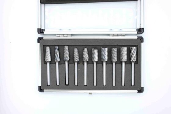 10-Piece Tungsten Carbide Burr Kit with 6mm Shank and Double Cut Design for Metalworking
