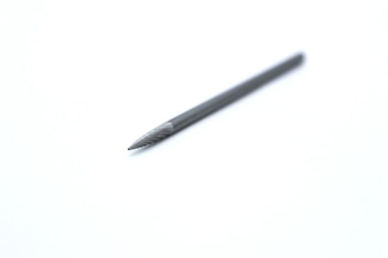 SG-44ML3 Solid Carbide Burr with Pointed Tree Profile and Single Cut Design for Narrow Grooves and Corners - 75mm Overall Length