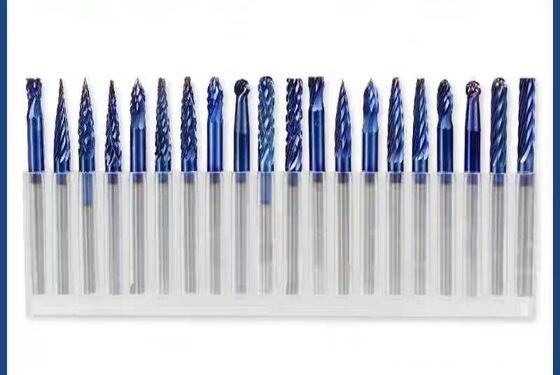Solid Tungsten Carbide Burr Bits 3mm Nano Blue Coated With Enhanced Lubrication Design