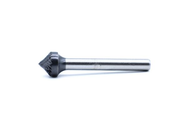 SK-5M AlTiN-Coated Double Cut 90° Countersink Burr for Vertical Countersinking and Chamfering
