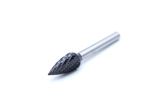 TiAlN Coated Double Cut Carbide Burr SG-5M Tree Shape For High Strength Metal