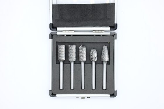 5-Piece Tungsten Carbide Rotary Burr Set with 12.7mm Cut Diameter and 6mm Shank for Versatile Metalworking
