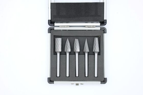 5-Piece Tungsten Carbide Rotary Burr Set with Double Cut Design and 12.7mm Cut Diameter for Metalwork