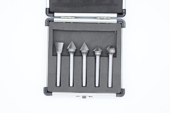 5-Piece Tungsten Carbide Burrs Set with 12.7mm Cut Diameter and 6mm Shank for Precision Metalworking